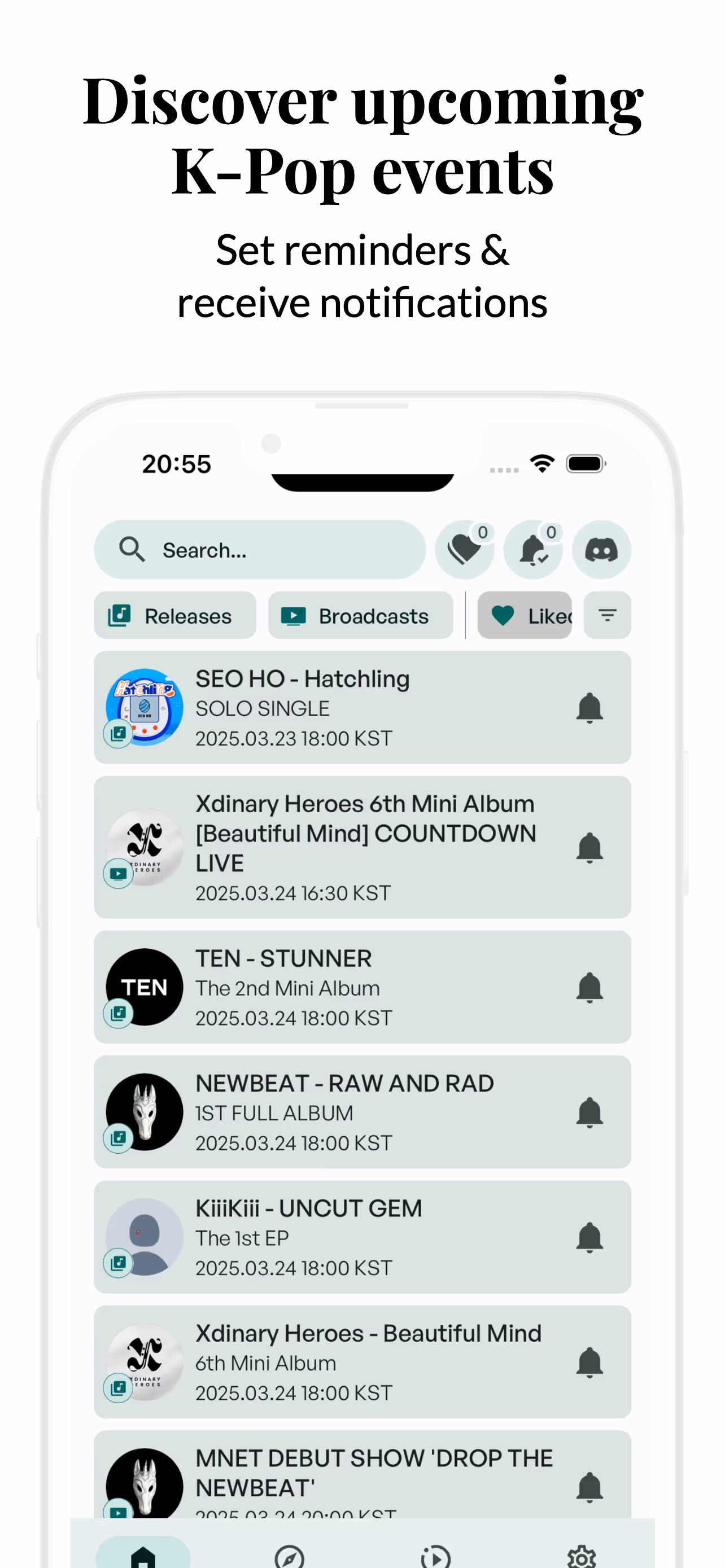 Upcoming Kpop app screenshot 1